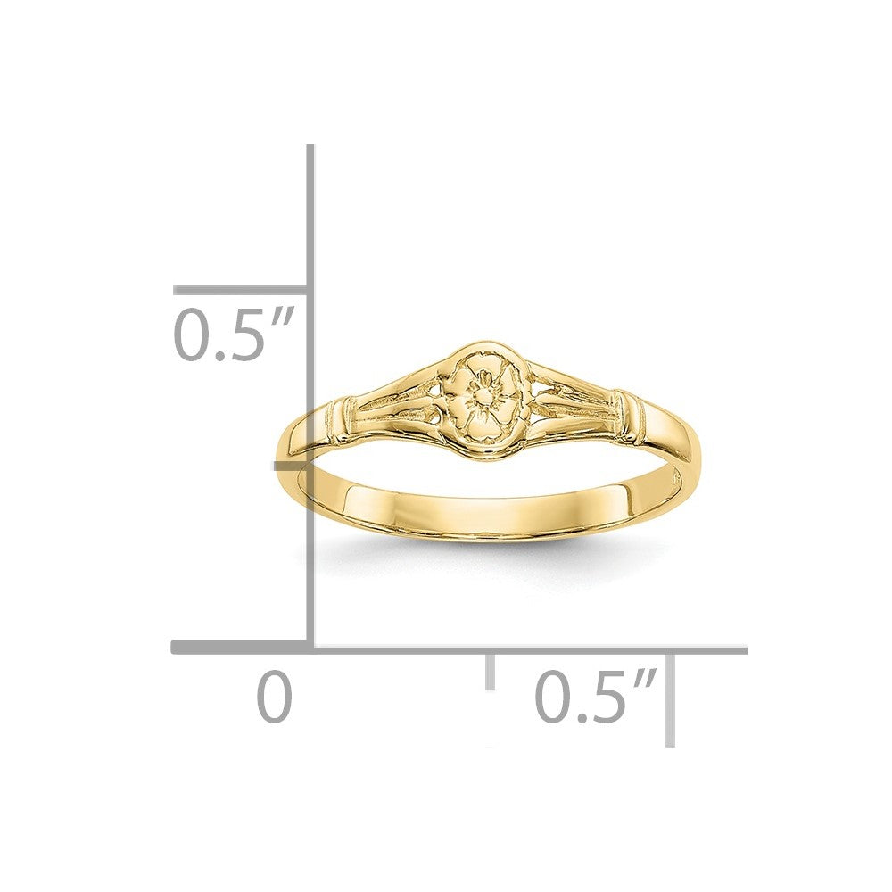 10K Gold Polished Oval Child's Ring Size 2.25