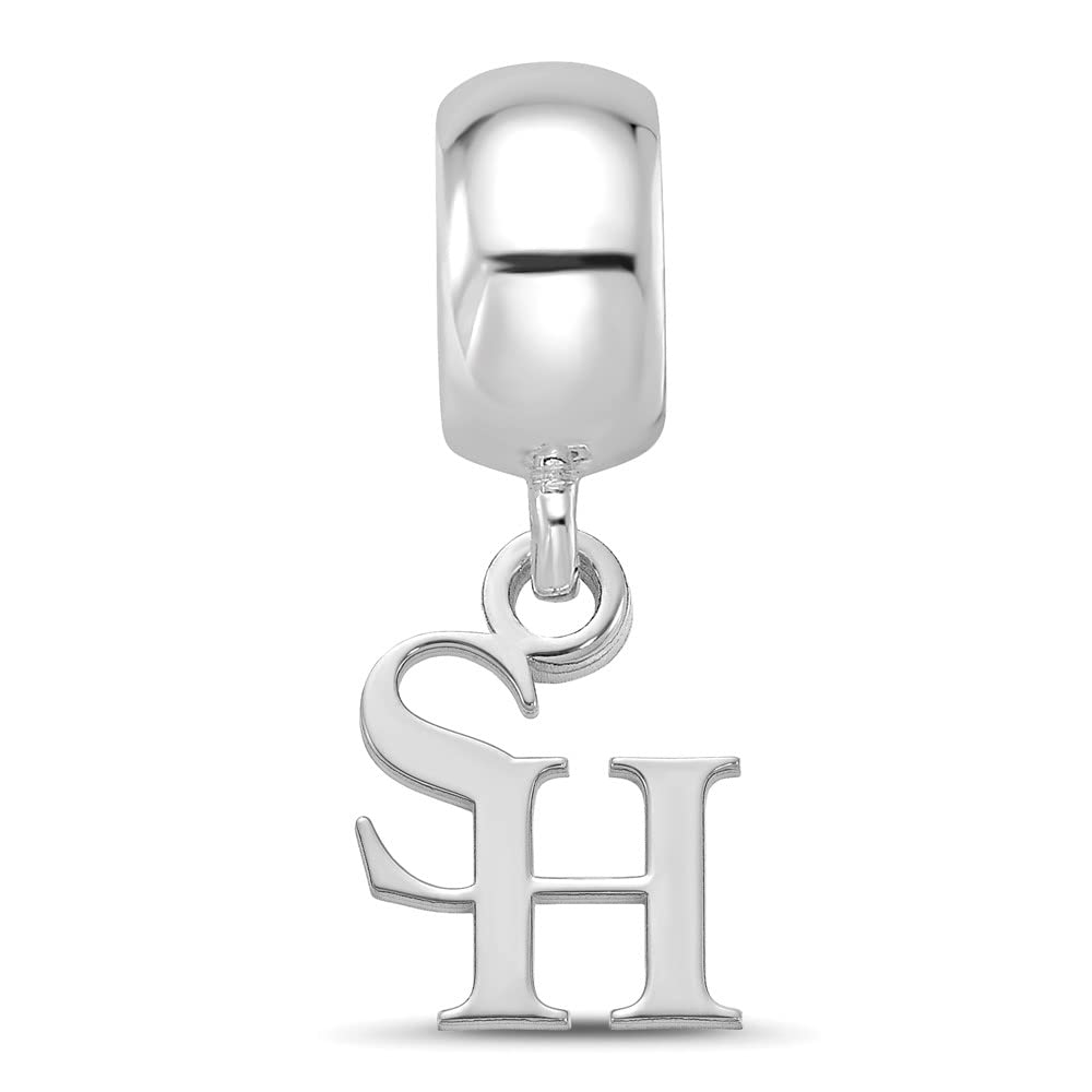 Sterling Silver Rhodium Plated Sam Houston State XS Dangle Bead Charm