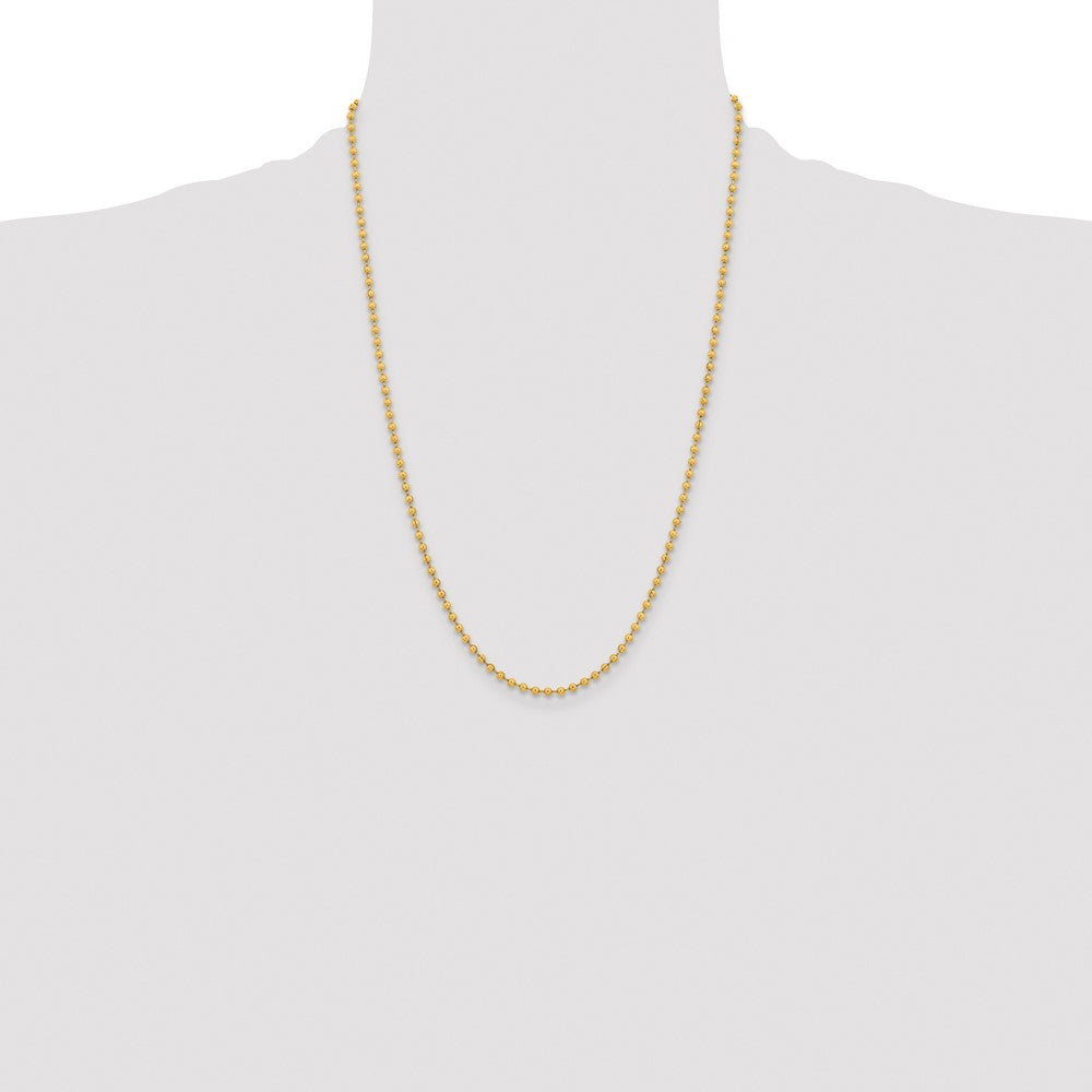 Stainless Steel Polished Yellow IP-plated 3mm 24in Ball Chain
