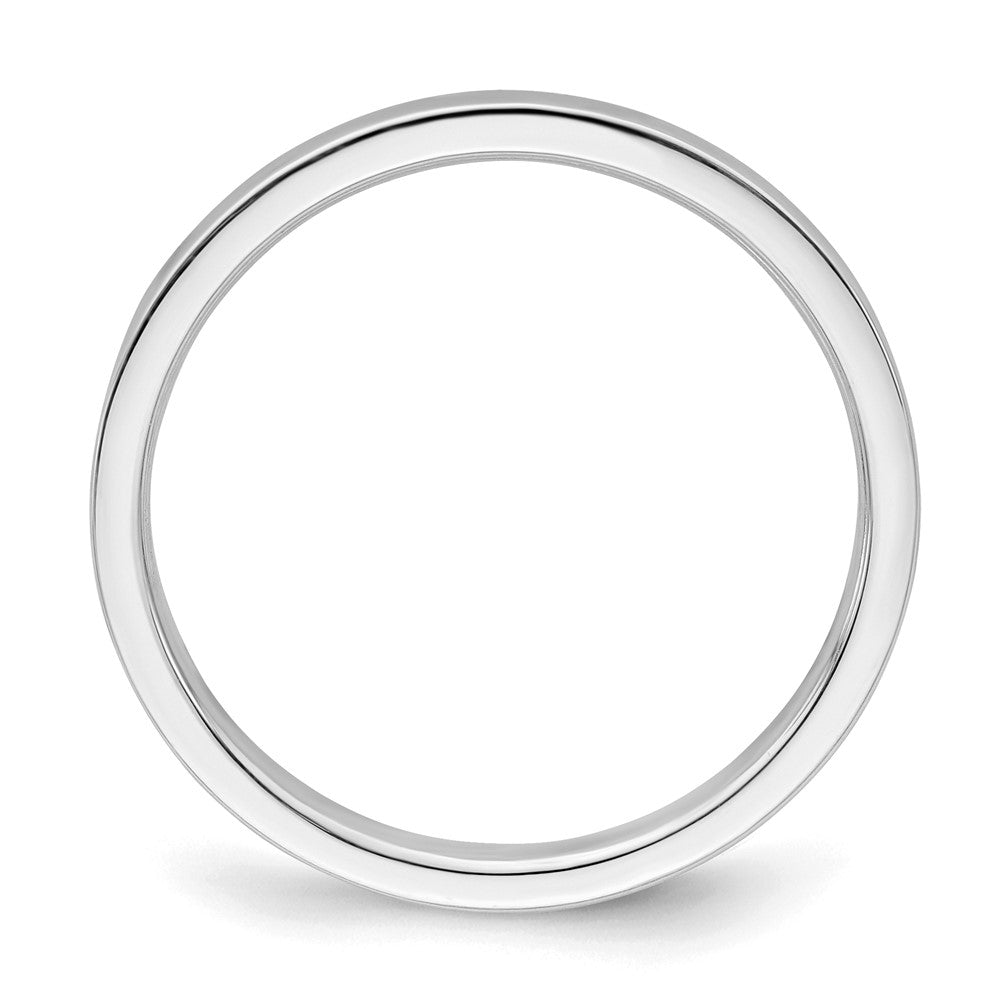 Sterling Silver Rhodium-plated 2mm Flat Size 5.5 Band