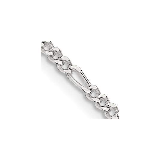 Sterling Silver 2.25mm Figaro Chain 16 Inches