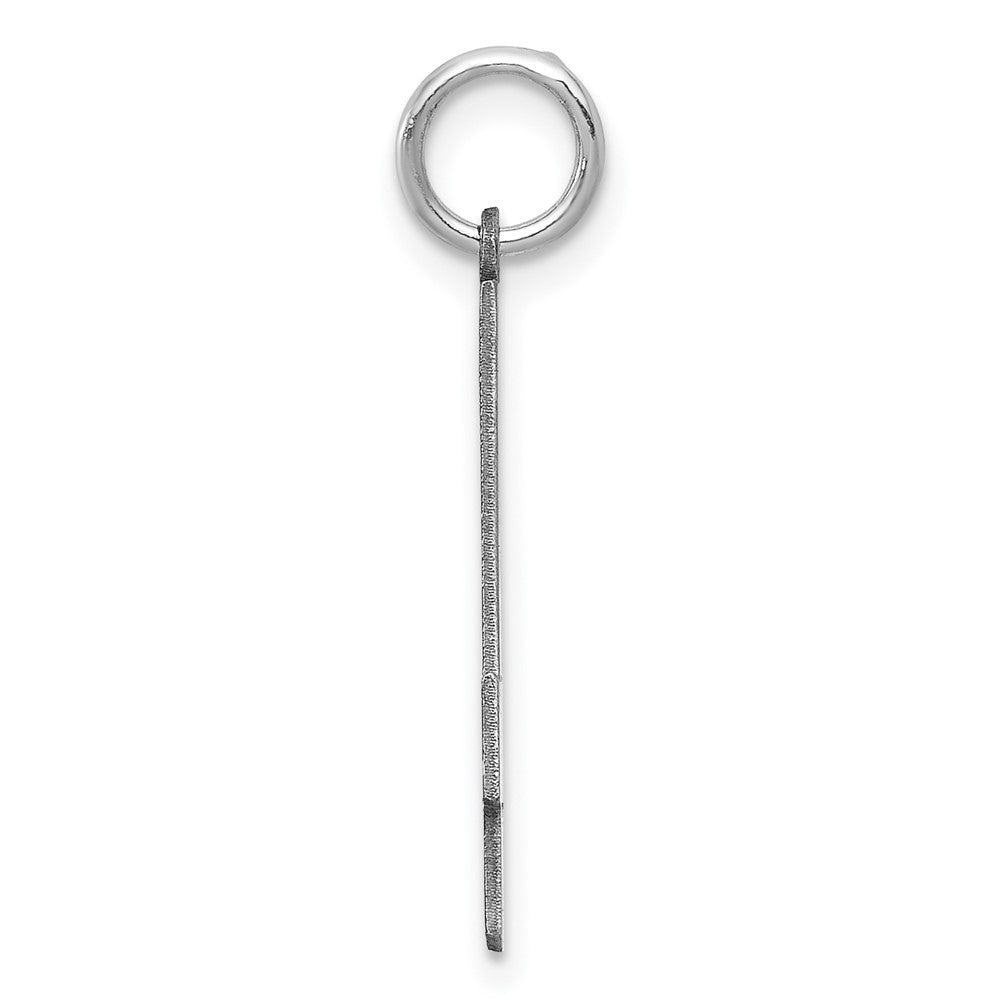 Sterling Silver/Rhodium-plated Satin Number 4 Charm