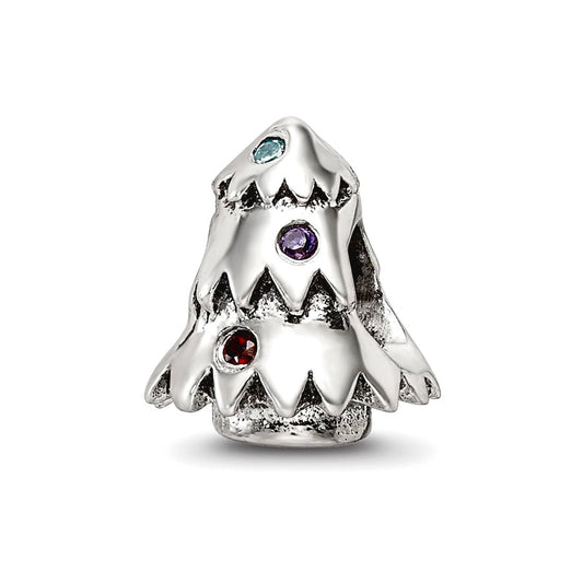 Sterling Silver Reflections CZ Christmas Tree Bead