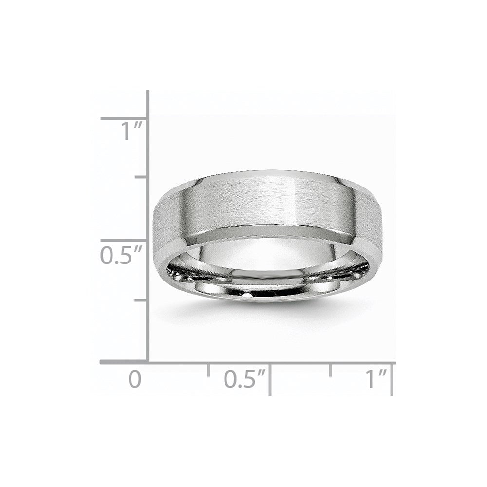 Cobalt Satin and Polished Beveled Edge 7mm Band Size - 10