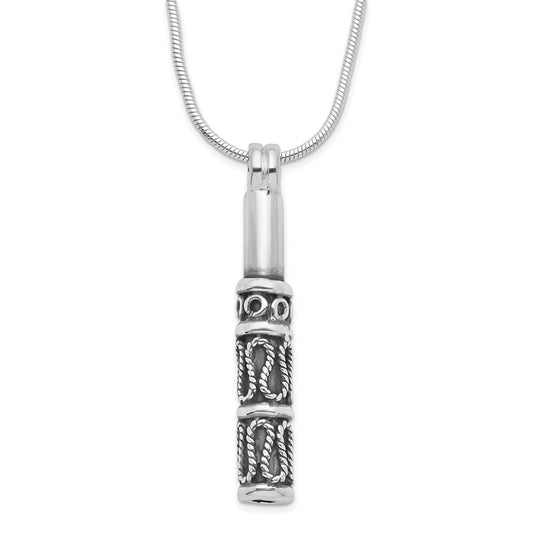 Sterling Silver Polished & Antiqued Fancy Necklace