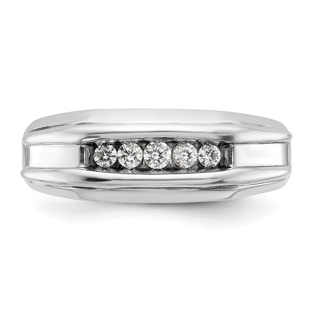 SS/GP IBGoodman Men's Polished 5-Stone CZ Ring