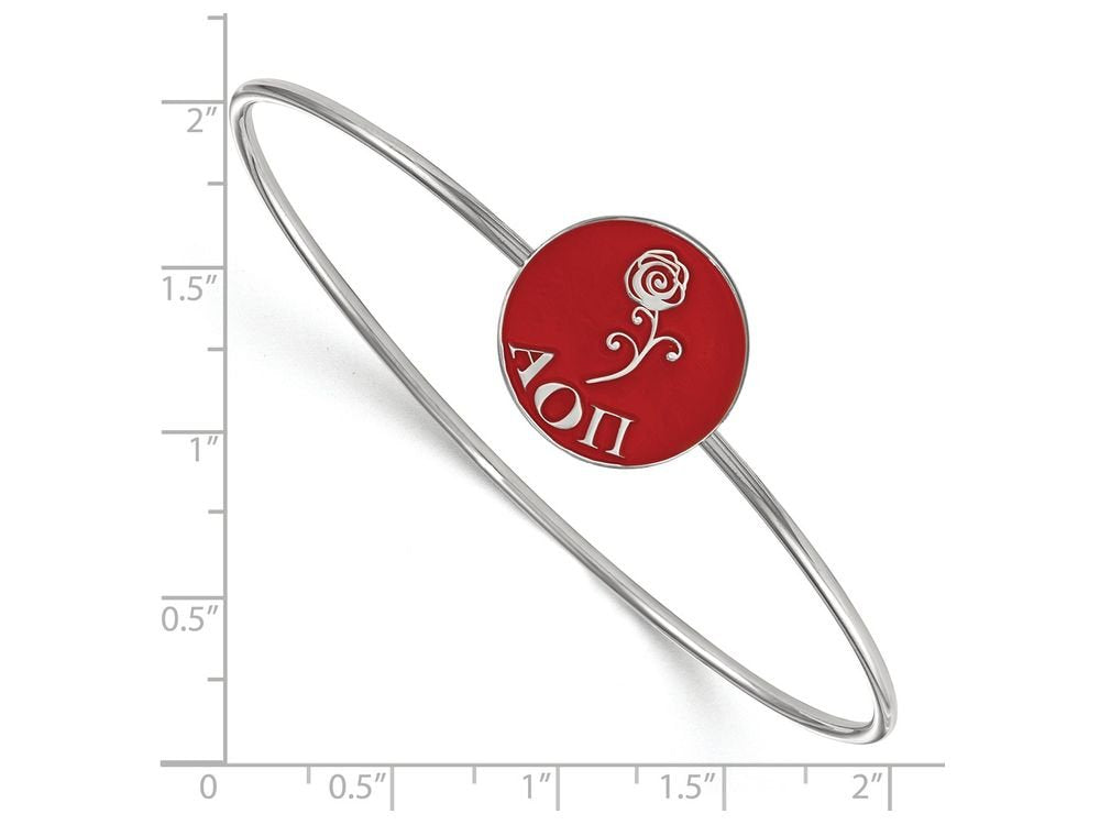 Amore La Vita Sterling Silver Rhodium-plated Polished Enameled University of Virginia Charm with Fancy Lobster Clasp