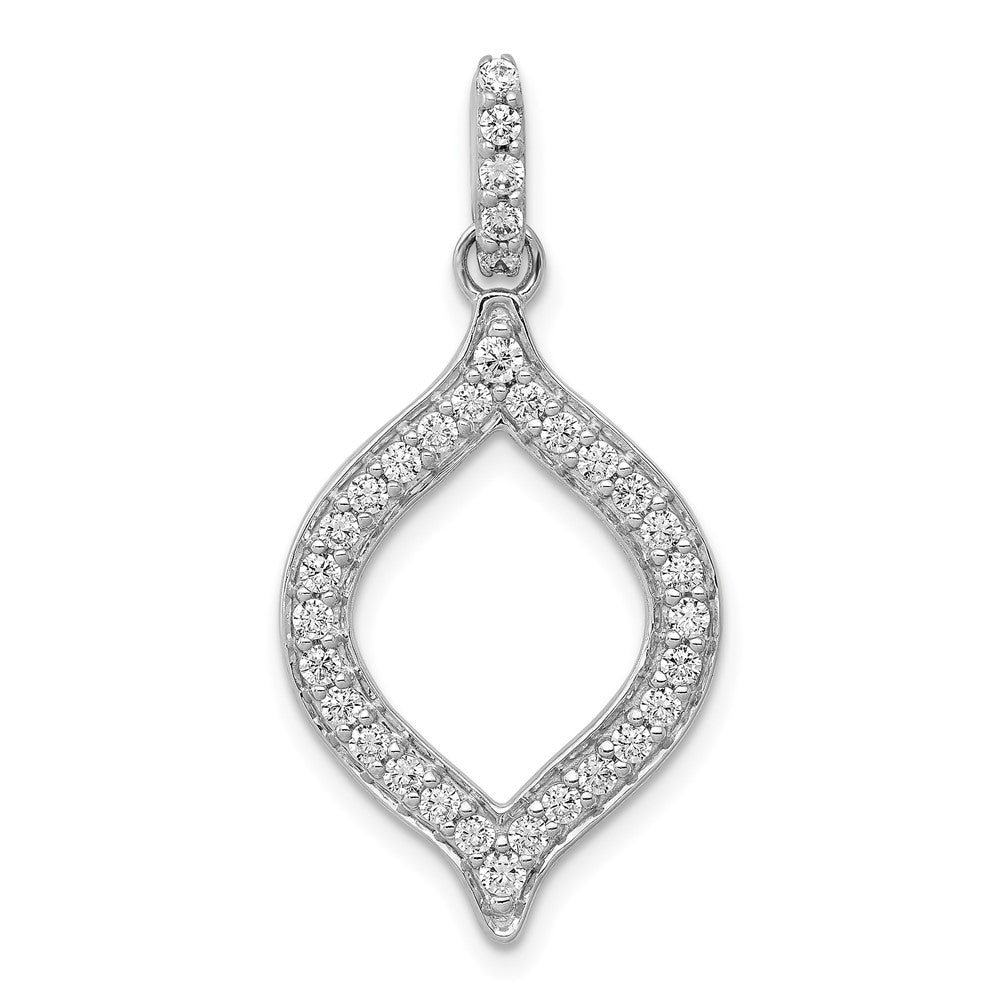 14k White Gold 1/2 carat Lab Grown Diamond VS/SI+ G+ Fancy Open Pendant