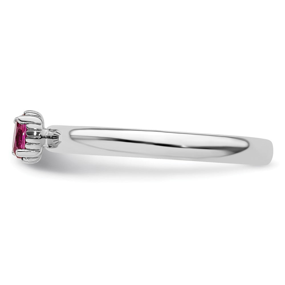 Sterling Silver Stackable Expressions Created Ruby Single Stone Ring Size -6