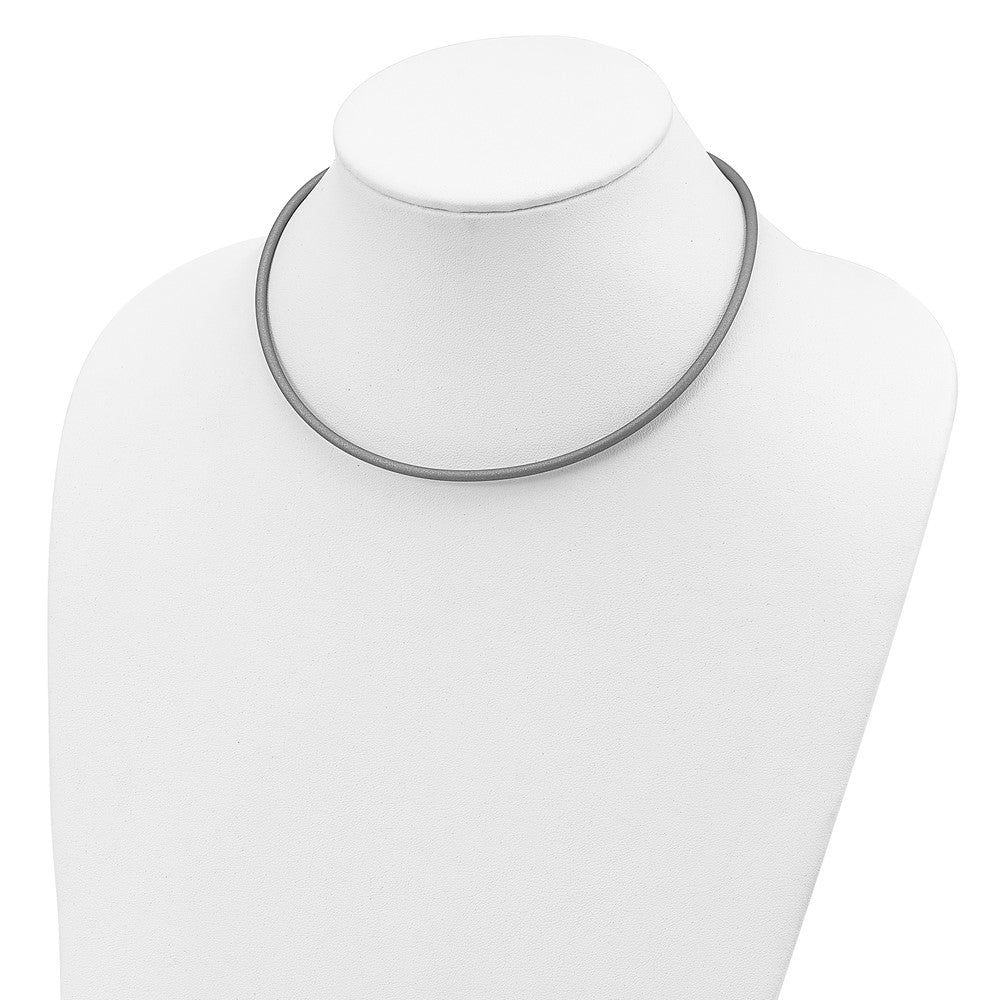 Sterling Silver 18inch 3mm Metallic Rubber Cord Necklace 18 Inches