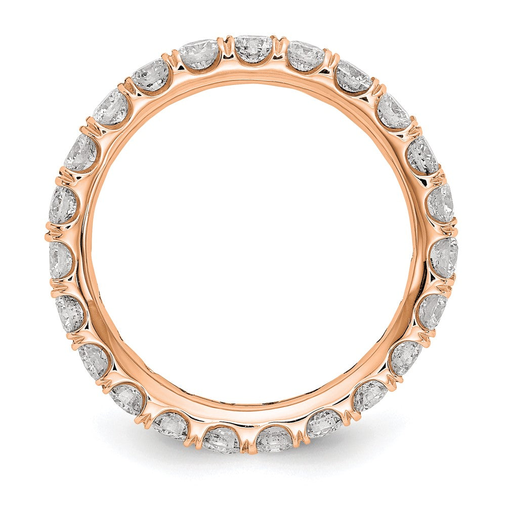 True Origin 14K Rose Gold 2 carat Lab Grown Diamond VS  D E F  Size 6 Eternity Ring