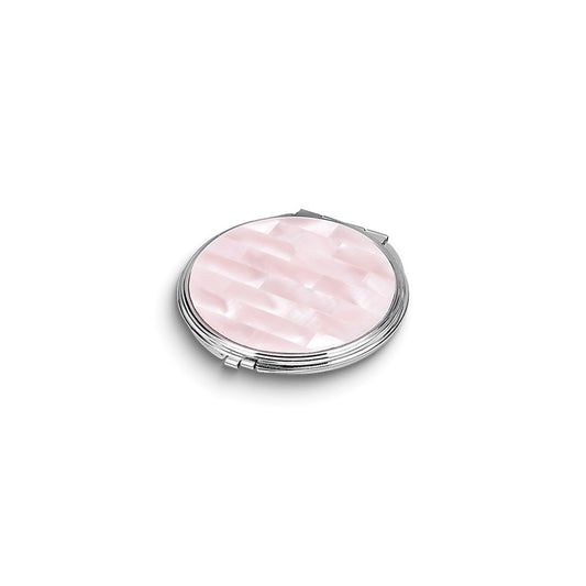 Pink Mother of Pearl Round Compact Mirror