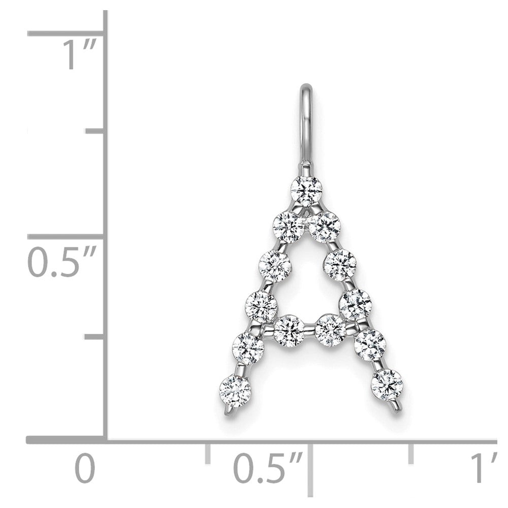 True Origin 14k White Gold 3/8 carat Lab Grown Diamond VS DEF Alphabet A Pendant