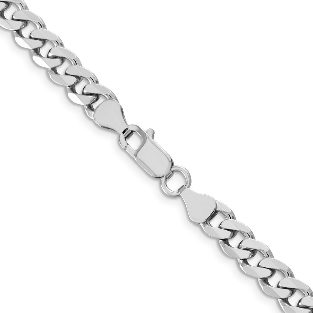 Sterling Silver Rhodium-plated 6.5mm Curb Chain 26 Inches