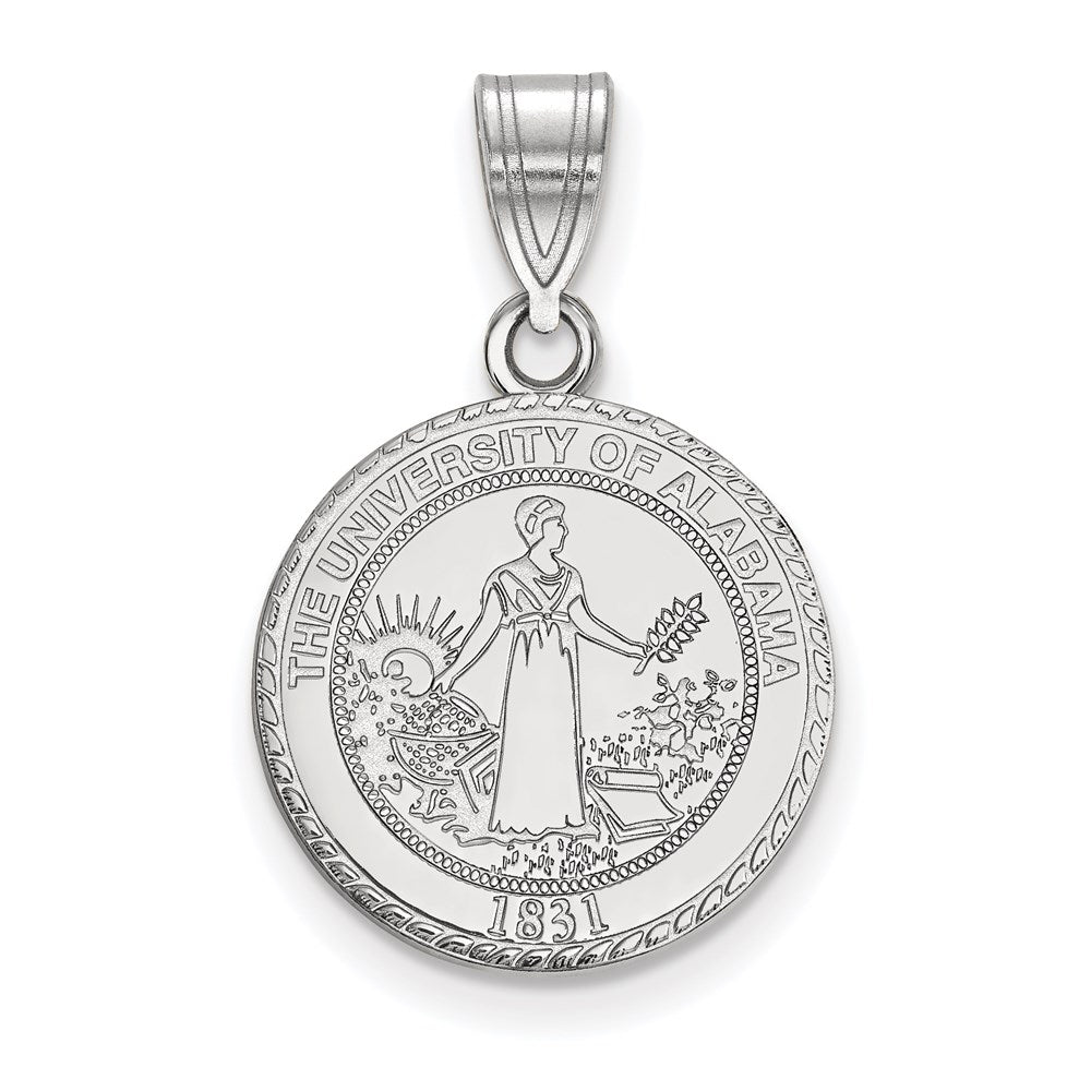 10k White Gold LogoArt University of Alabama Medium Crest Pendant