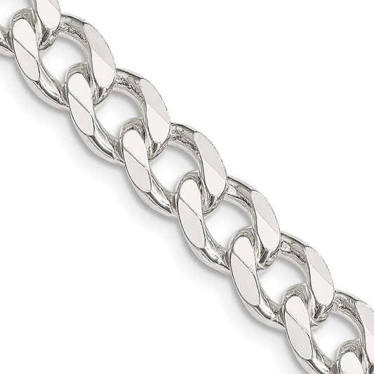 Sterling Silver 8.3mm Curb Chain 24 Inches