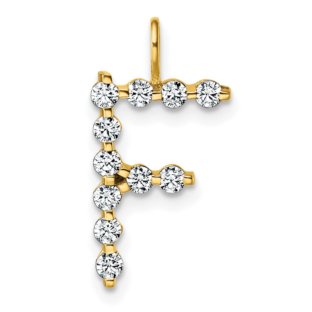 True Origin 14k 3/8 carat Lab Grown Diamond VS DEF Alphabet F Pendant