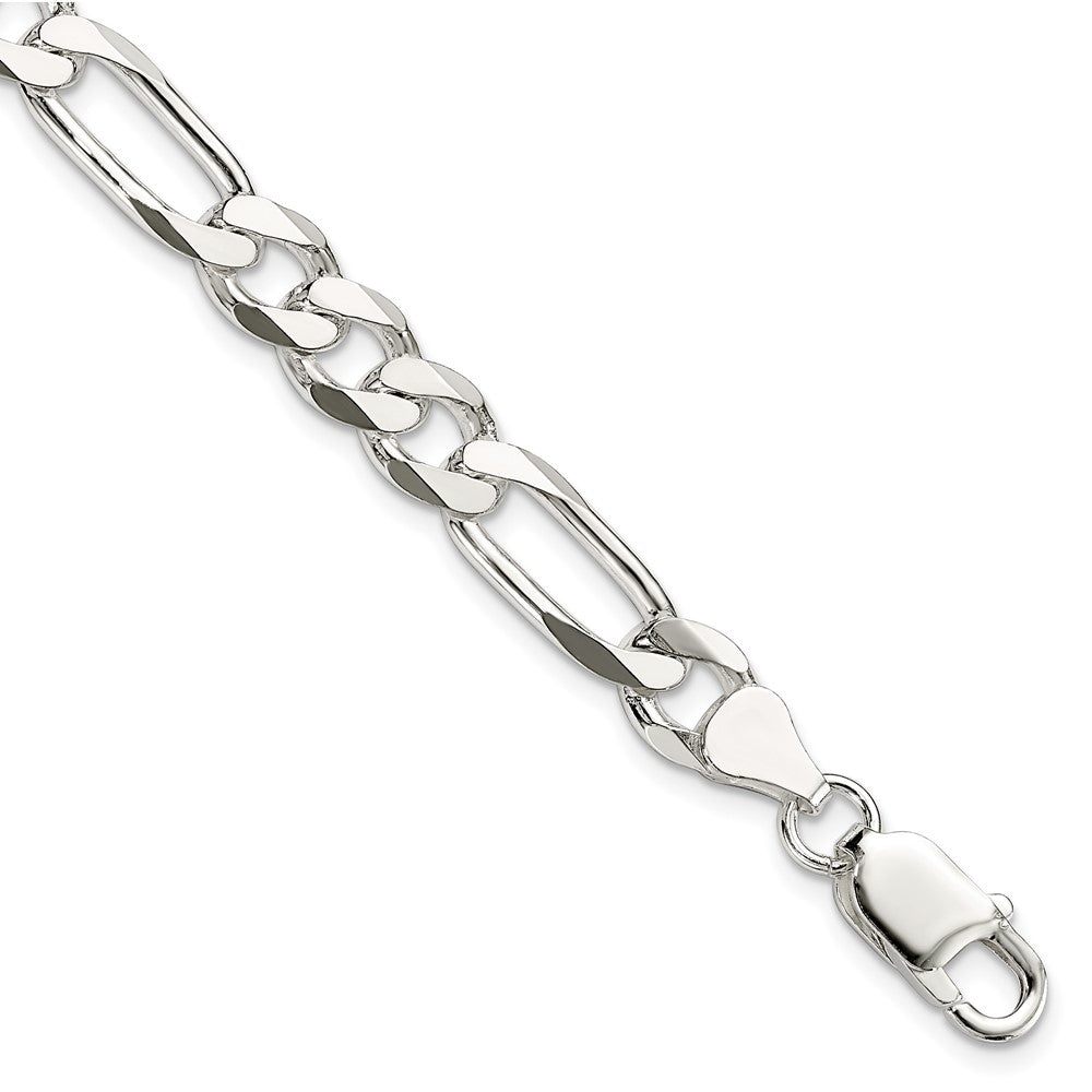 Sterling Silver 7.5mm Figaro Chain 7 inches