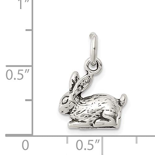 Sterling Silver Antiqued Rabbit Charm
