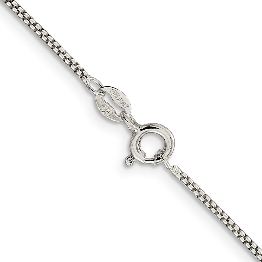 Sterling Silver 1.25mm Round Box Chain 18 Inches