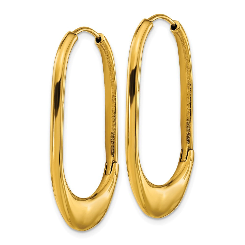 Stainless Steel Polished Yellow IP-plated Hinged Hoop Earrings