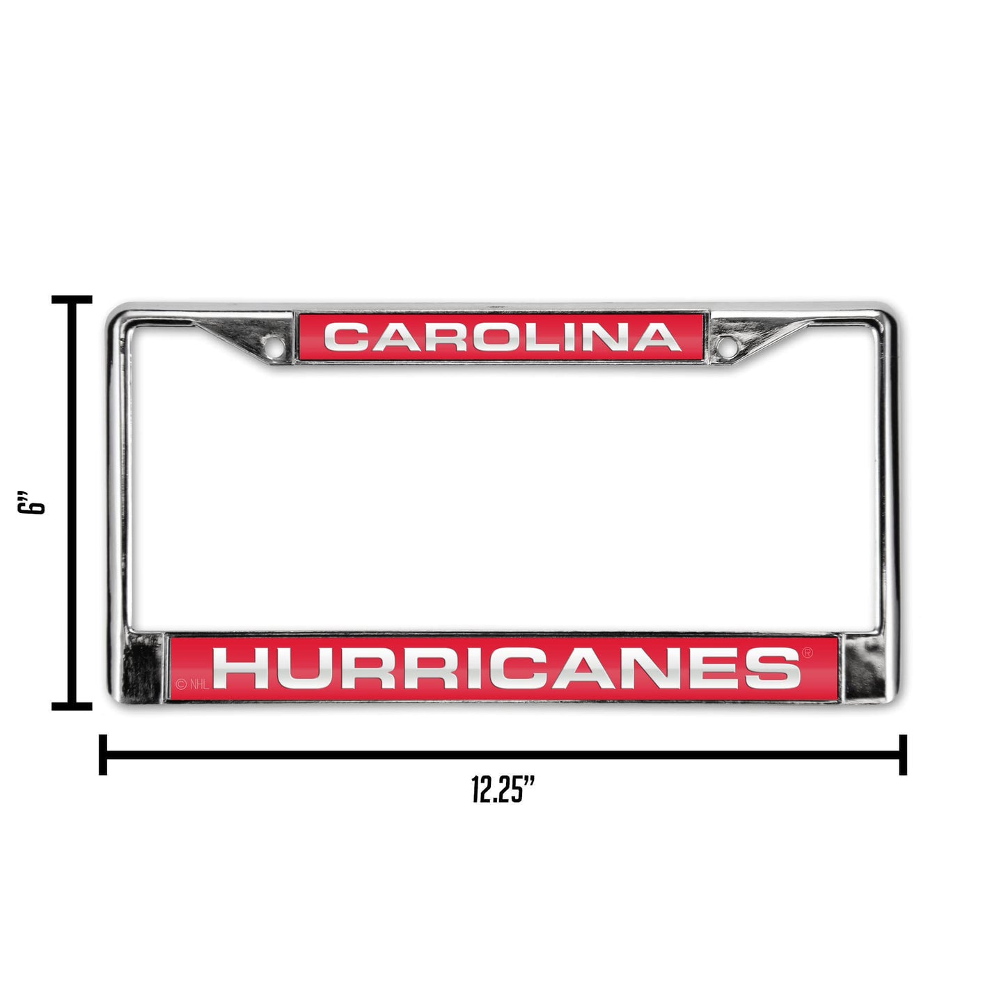 Carolina Hockey Hurricane's Chrome Metal Laser Cut License Plate Frame