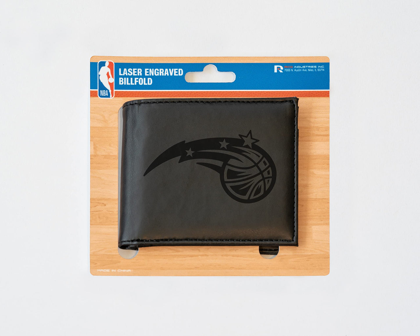 Orlando NBA Magic Laser Engraved Black Billfold Wallet