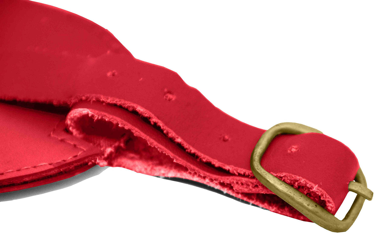 Red Leather Luggage Tag with Buckle Strap QGM22553