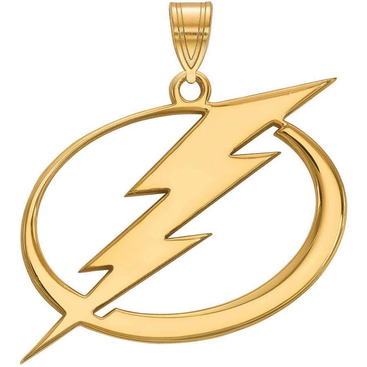 LogoArt NHL Tampa Bay Lightning 14kt Gold-Plated Sterling Silver Extra Large Pendant