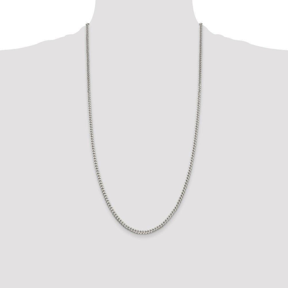 Sterling Silver Polished 3.15mm Curb Chain 28 Inches