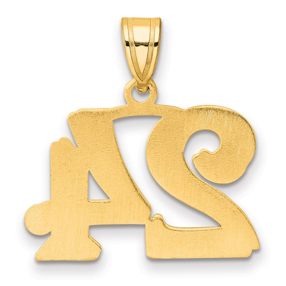 14k Polished Etched Number 24 Pendant