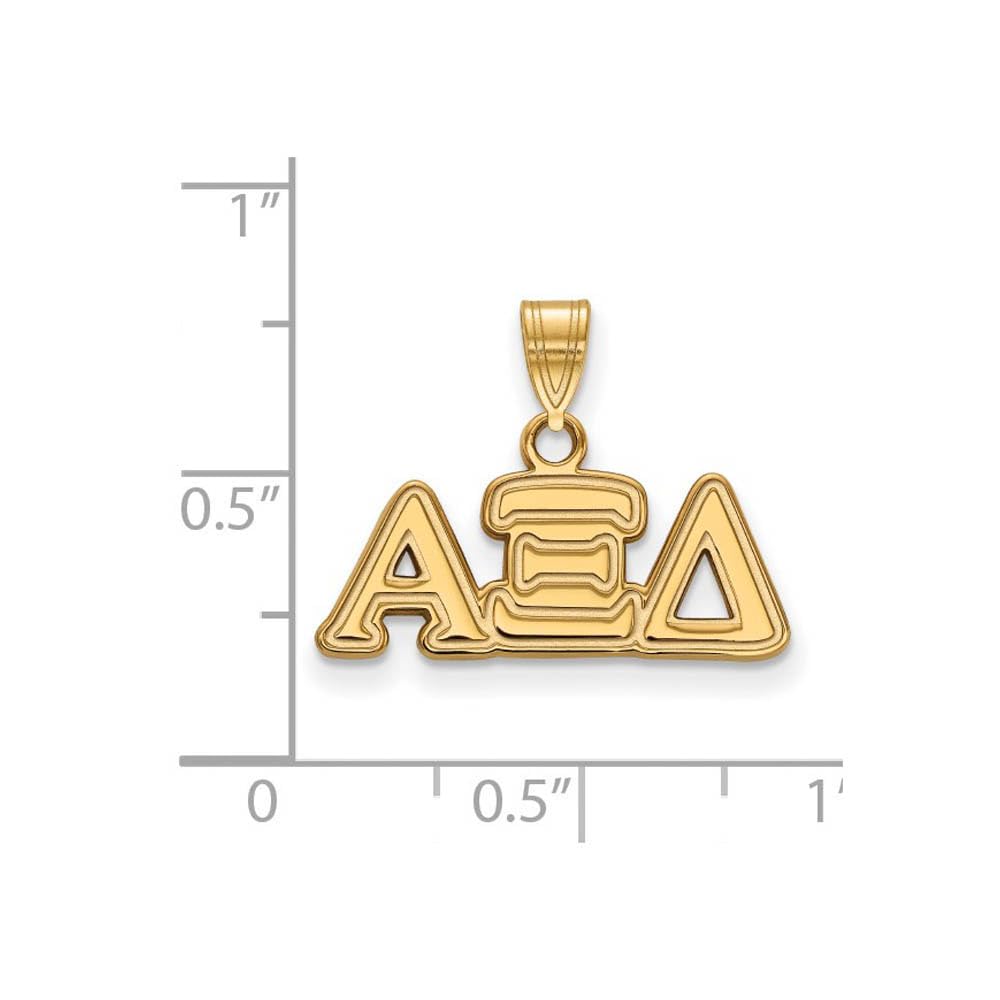 Sterling Silver w/ 14K Yellow Gold-Plated Official Licensed Greek Sororities Alpha Xi Delta (???) Small Pendant