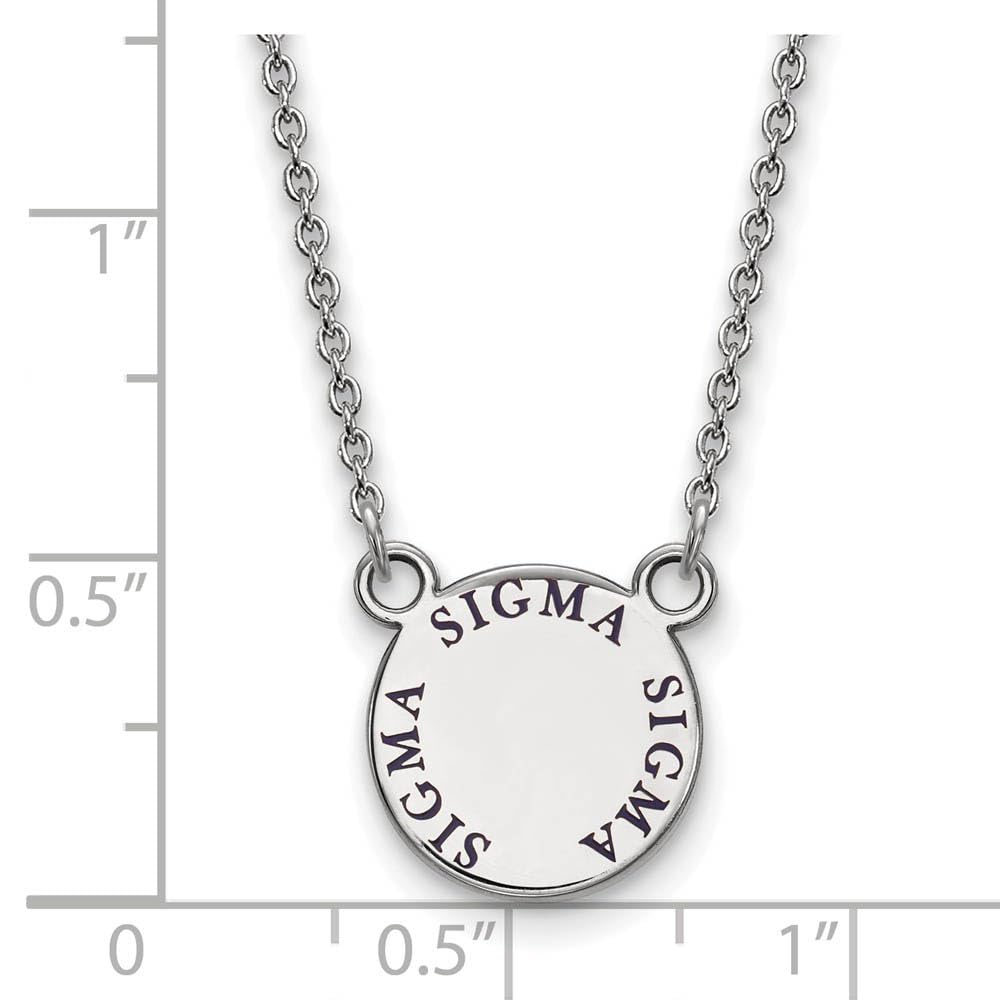 Sterling Silver 18in Official Licensed Greek Sororities Sigma Sigma Sigma (???) XS Enamel Pendant w/Necklace