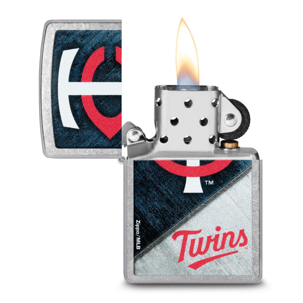 Zippo Street Chrome Minnesota Twins Color Image MLB Lighter