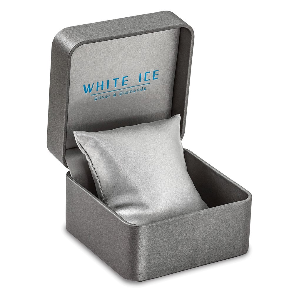 White Ice Sterling Silver Rhodium-plated Satin and Polished Diamond 7.5 Inch Bracelet with 1 Inch Extender 7.5 inches