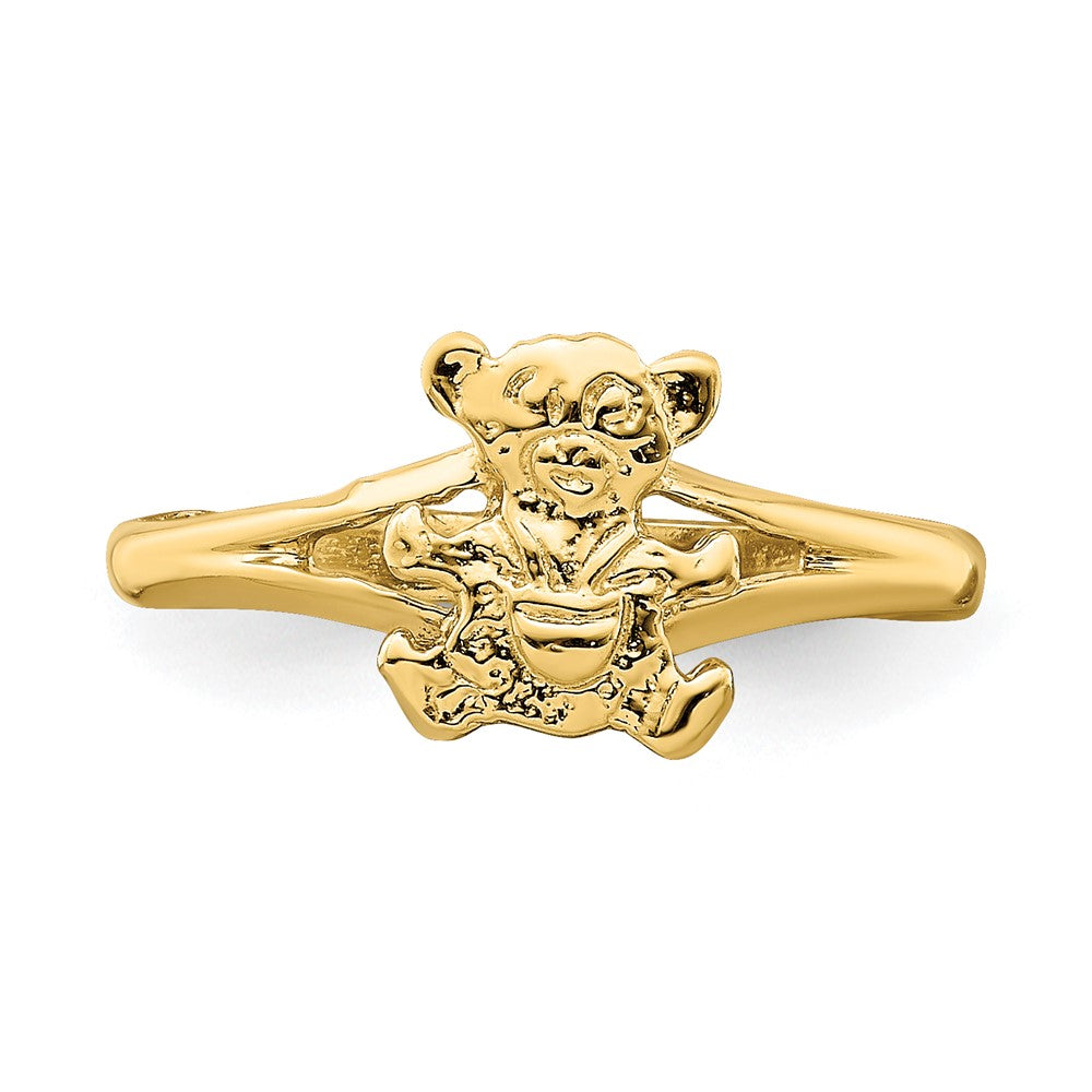 14k Teddy Bear Baby Ring Size 2