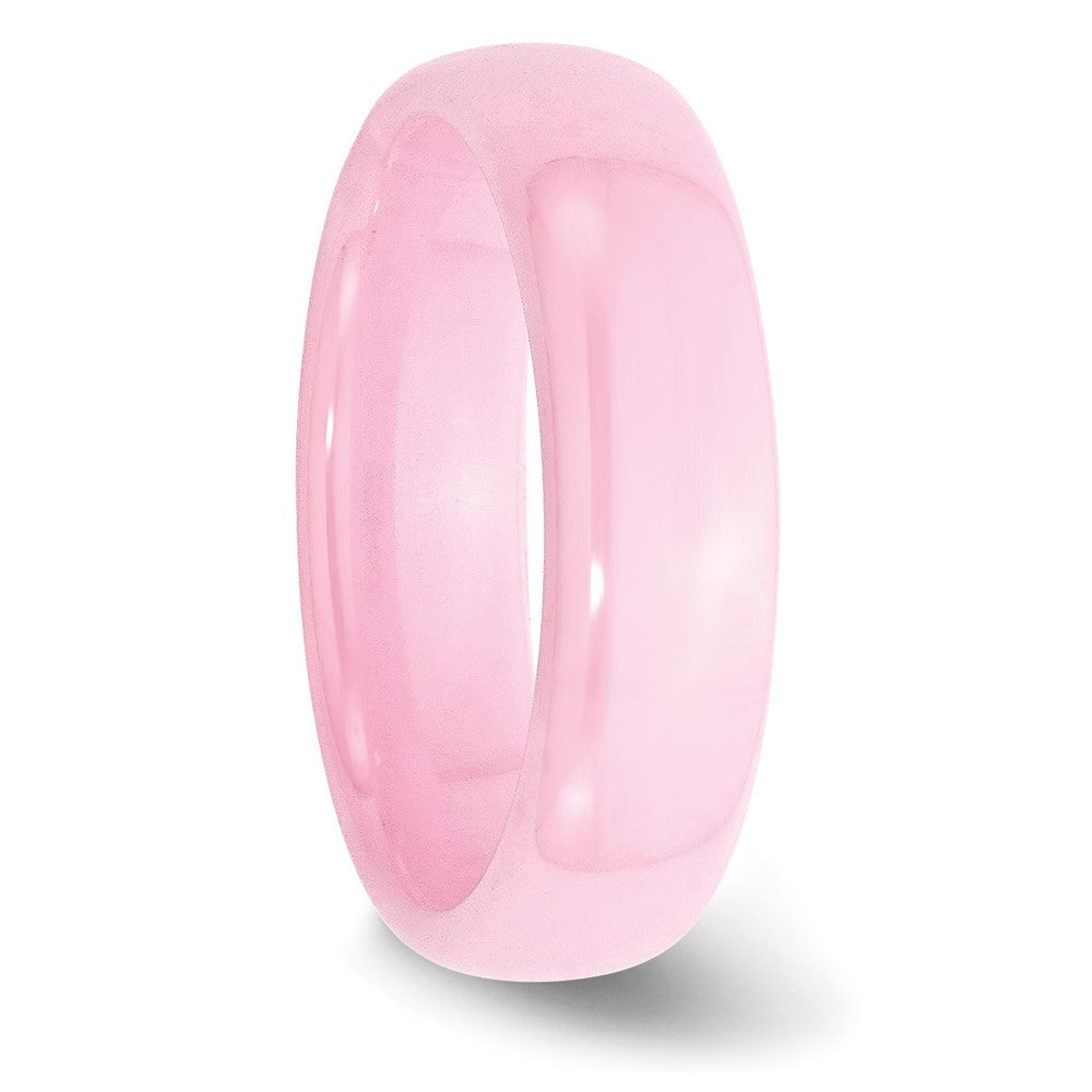 Ceramic Pink 6mm Polished Band Size - 5