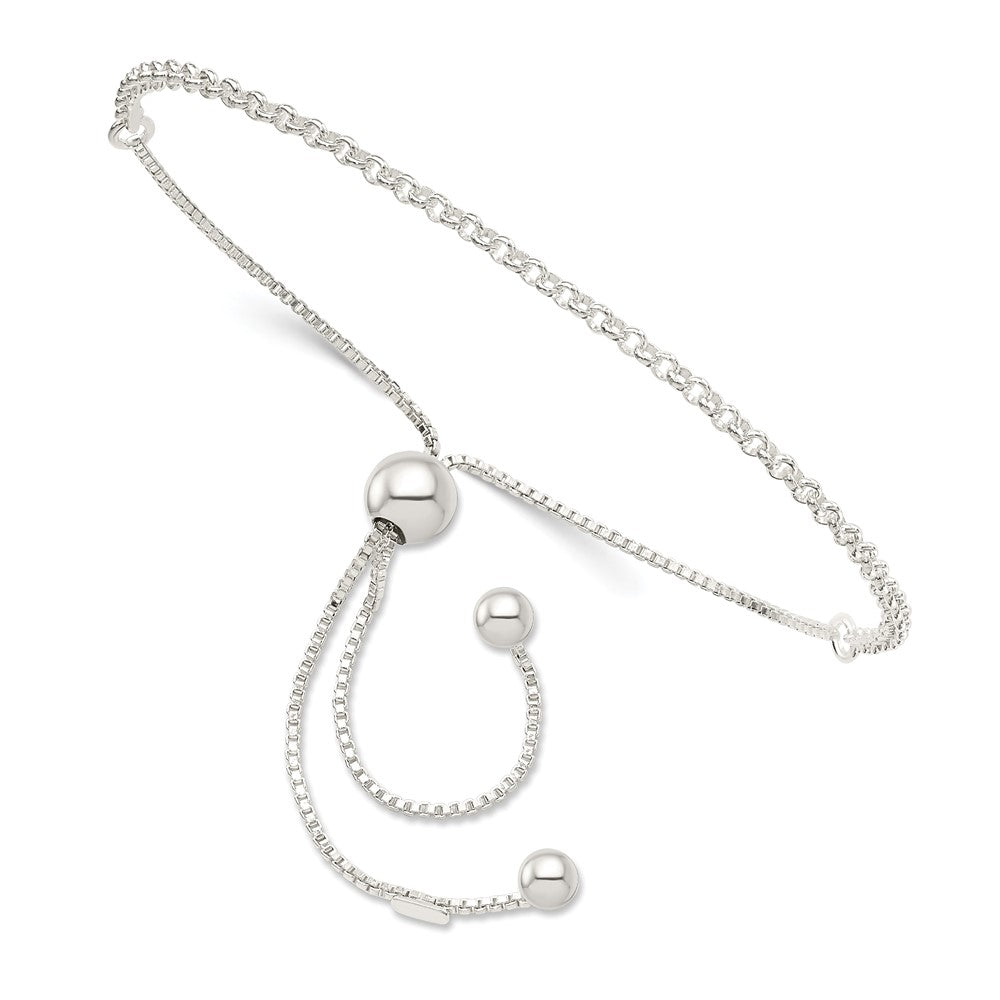 Sterling Silver Adjustable Bracelet 9.25 inches