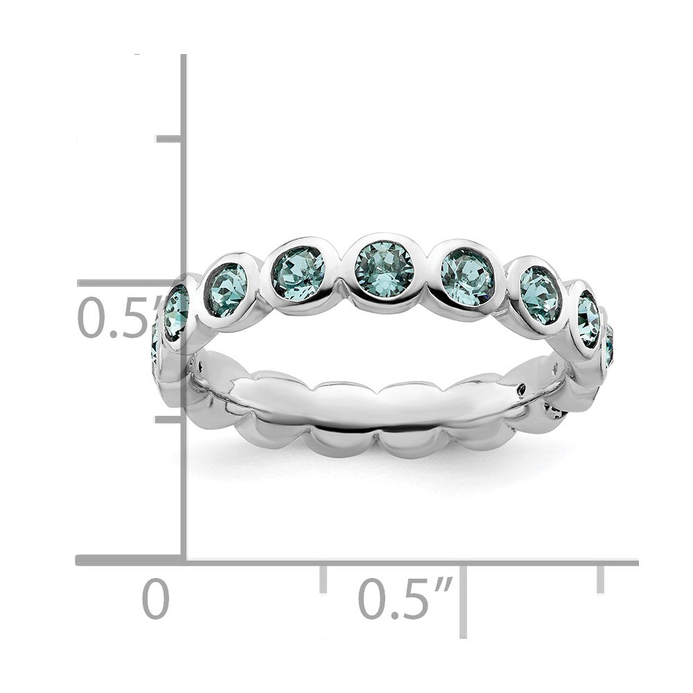 Sterling Silver Stackable Expressions December Crystal Ring Size -5