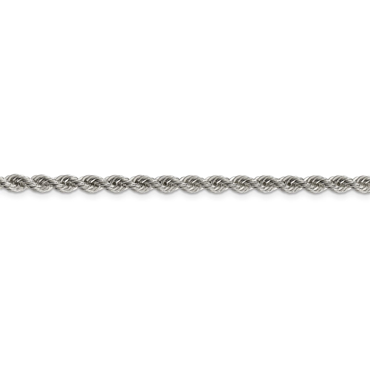 Sterling Silver 4.3mm Solid Rope Chain 9 inches