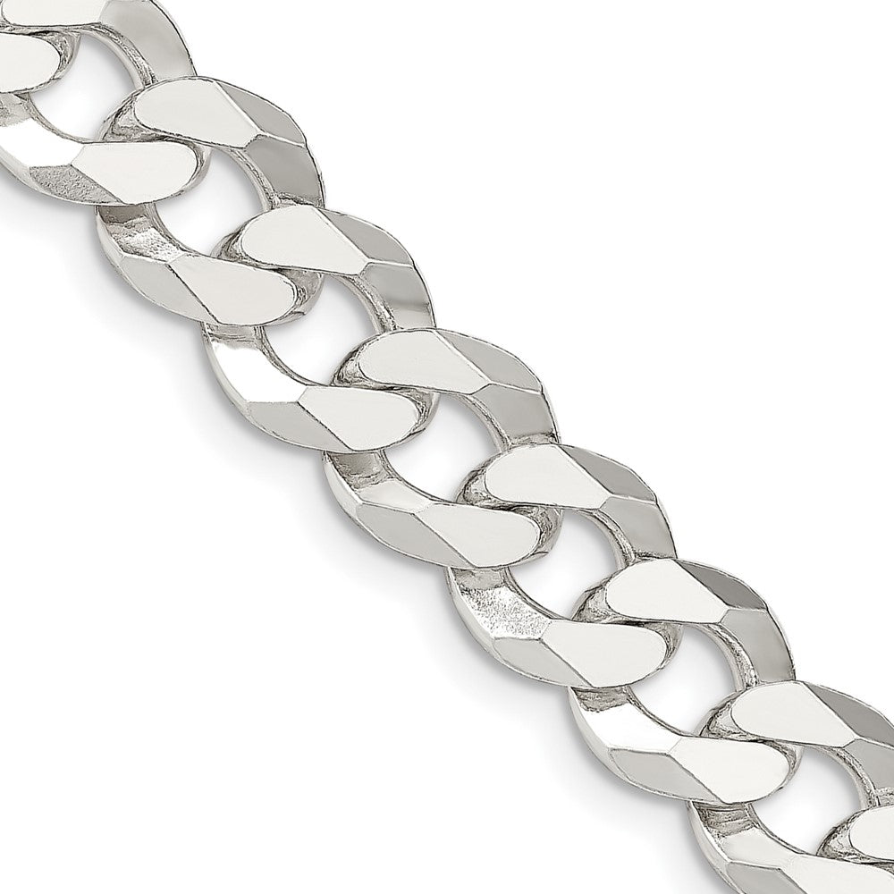 Sterling Silver 12.3mm Beveled Curb Chain 20 Inches