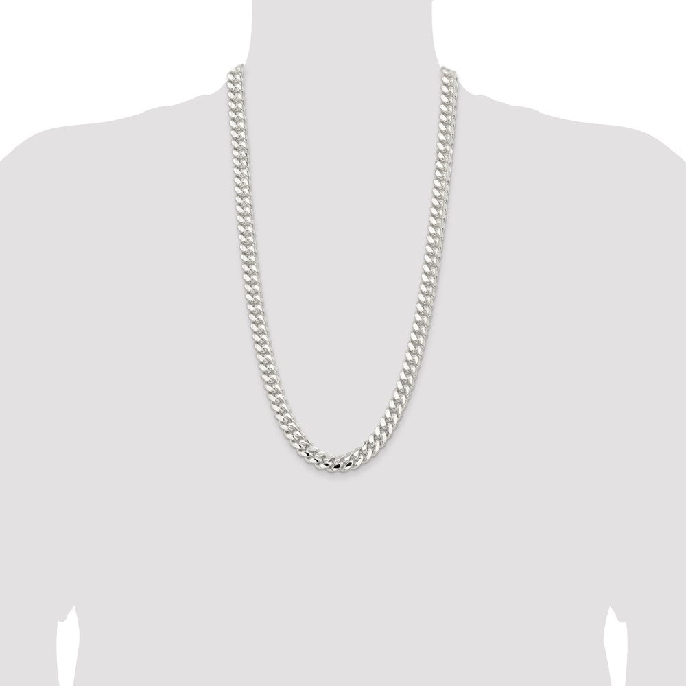 Sterling Silver 10.7mm Polished Domed Curb Chain 28 Inches
