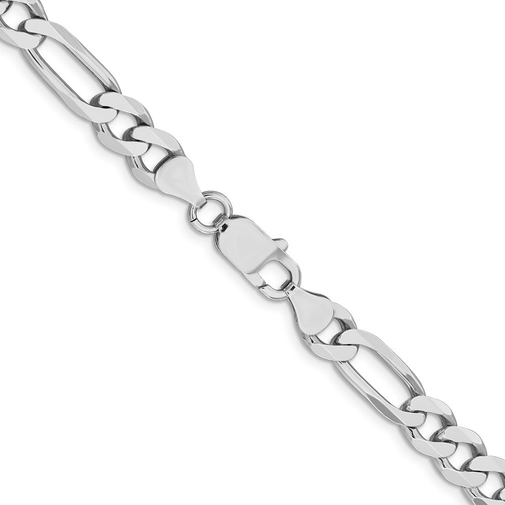 Sterling Silver Rhodium-plated 7.5mm Figaro Chain 28 Inches