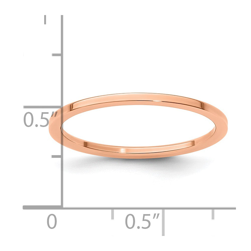 10K Rose Gold 1.2mm Flat Polished Stackable Band Size 5