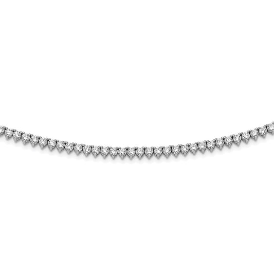 Sterling Shimmer Sterling Silver Rhodium-plated 36 inch 269 Stone CZ Riviera Necklace 36 Inches