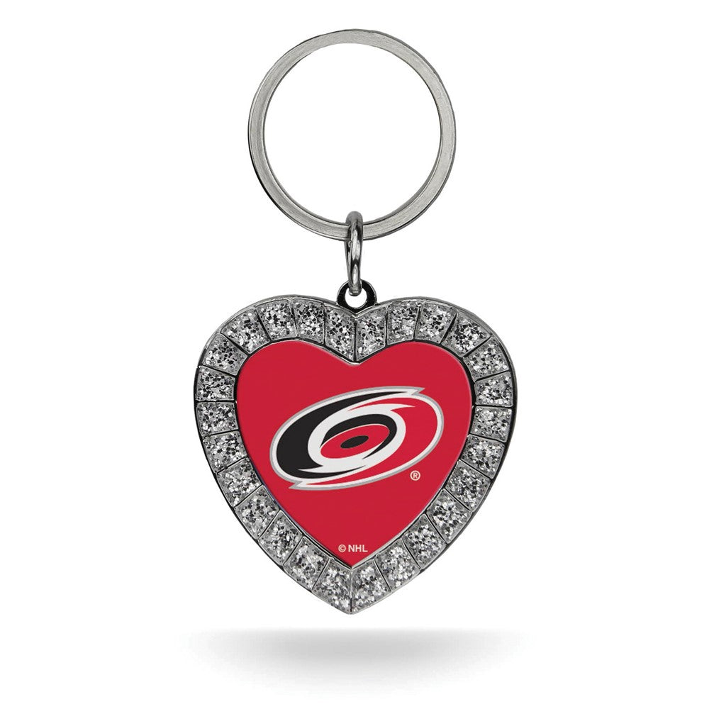 NHL Carolina Hurricanes Rhinestone Heart Key Ring QGC7967