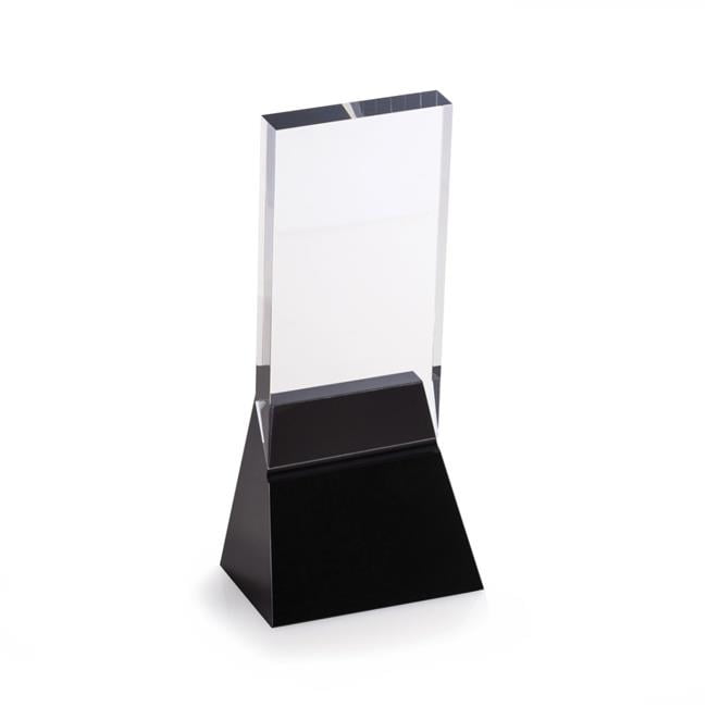 Bey-Berk International T124 8.25 in. Crystal Trophy with Black Marble Accent
