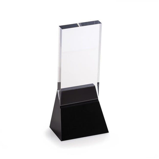 Bey-Berk International T124 8.25 in. Crystal Trophy with Black Marble Accent