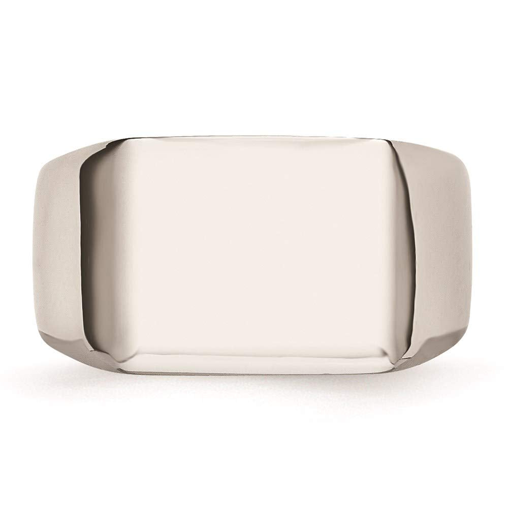 Stainless Steel Polished Signet Ring Size - 8