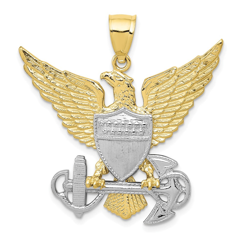 10k Two-tone U.S. Navy Eagle Pendant